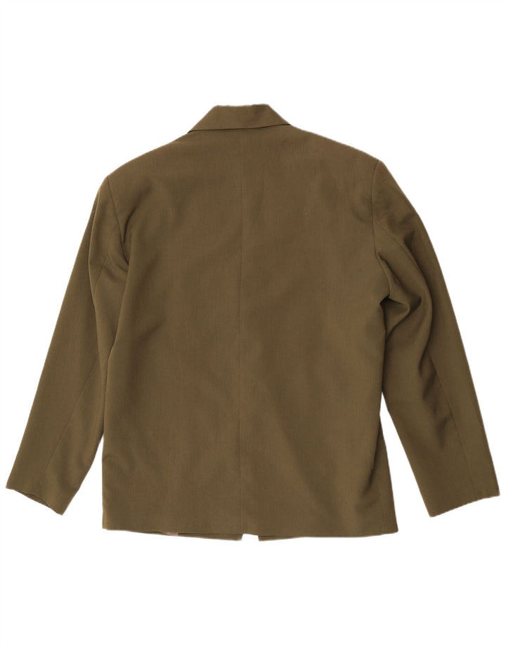 Vintage muški sako sa 1 gumbom, UK 38, srednji kaki poliester