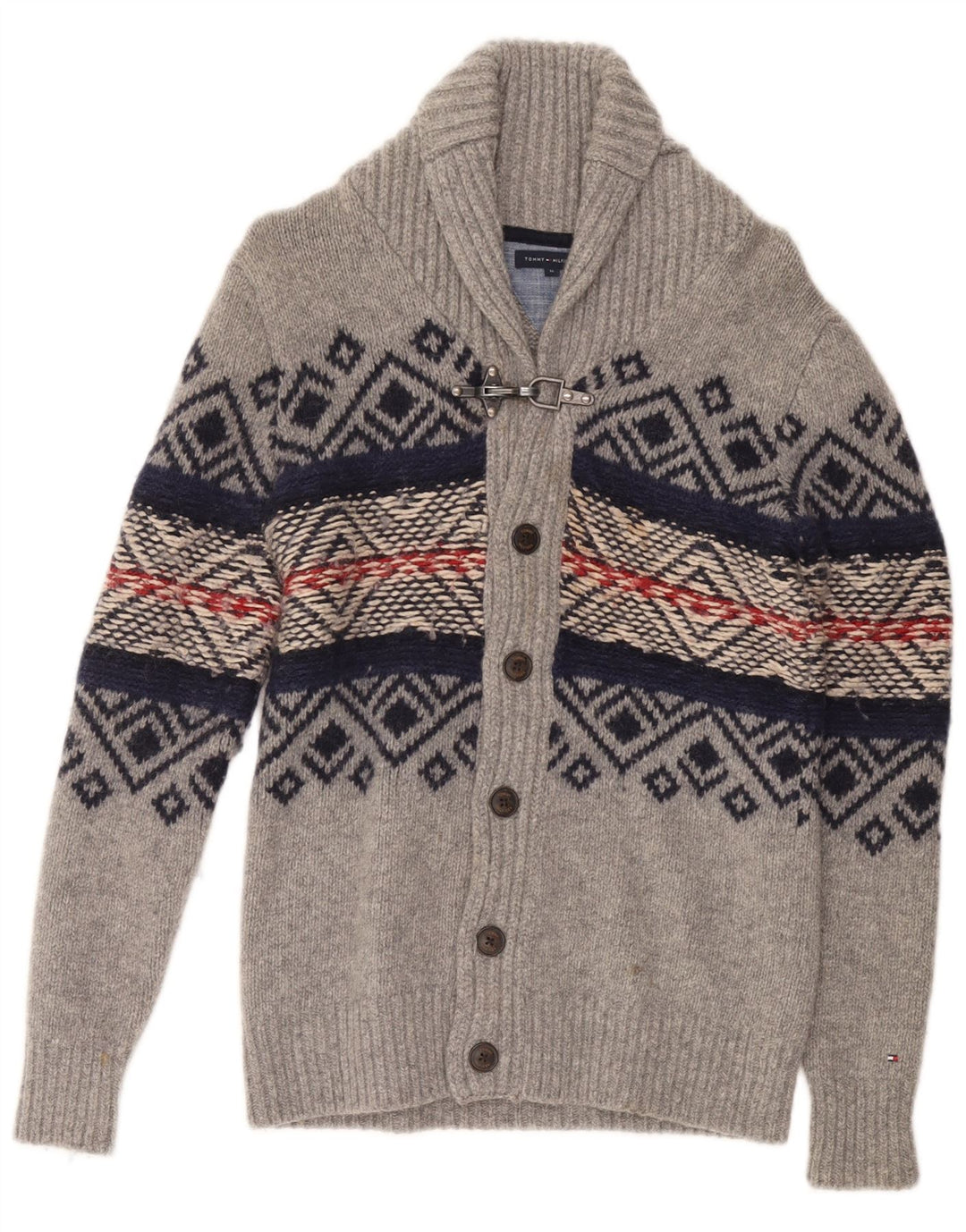 TOMMY HILFIGER Džemper s kardiganom za dječake 15-16 godina Sivi Fair Isle