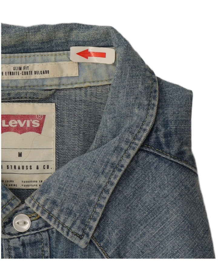 Levi's muška uska traper košulja srednje plave boje pamuka