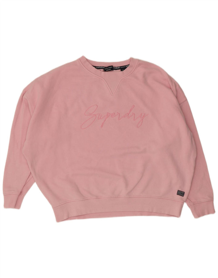 Superdry Ženska prekomjerna majica s grafičkim motivima UK 14 Velika ružičasta