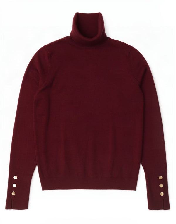Zara ženski pulover s rol izrezom UK 10 Small Burgundy