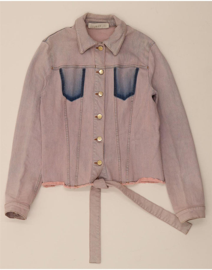 ICEBERG Womens Denim Jacket IT 46 Large Pink Cotton Vintage Iceberg and Second-Hand Iceberg from Messina Hembry 