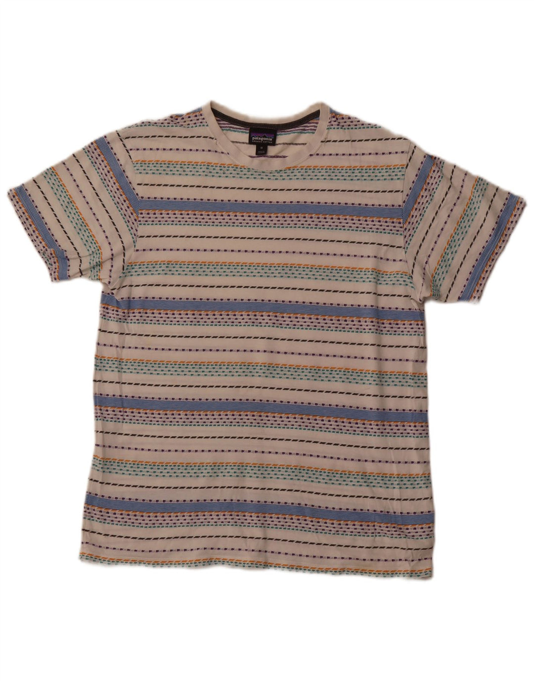 Patagonia muška majica kratkih rukava, pamuk srednje bijele pruge