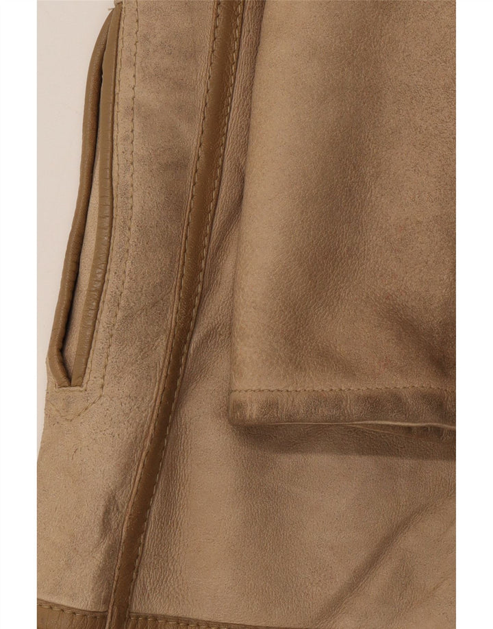 VINTAGE ženski kaput od šišanih šiša UK 10 Small Beige