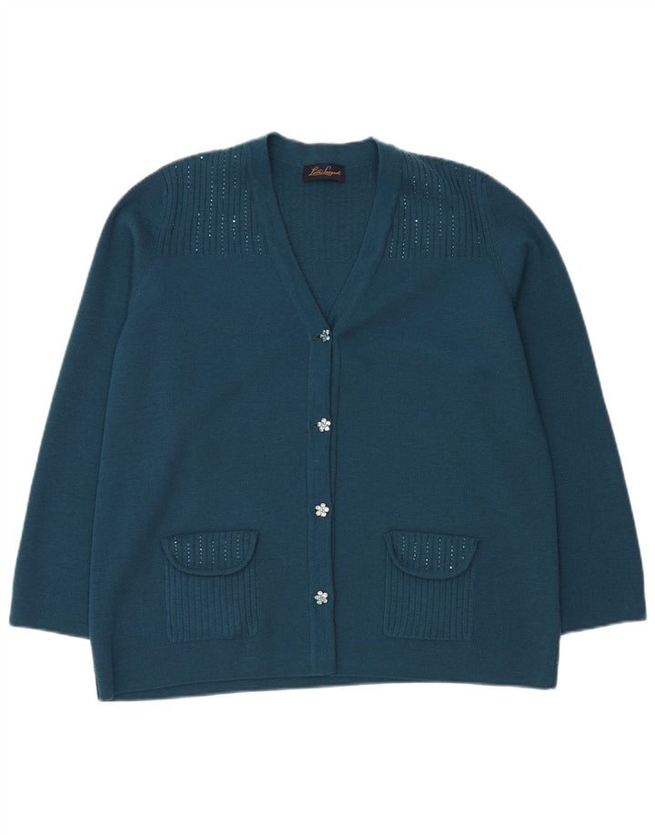 Luisa Spagnoli ženski kardigan pulover UK 18 XL plava vuna