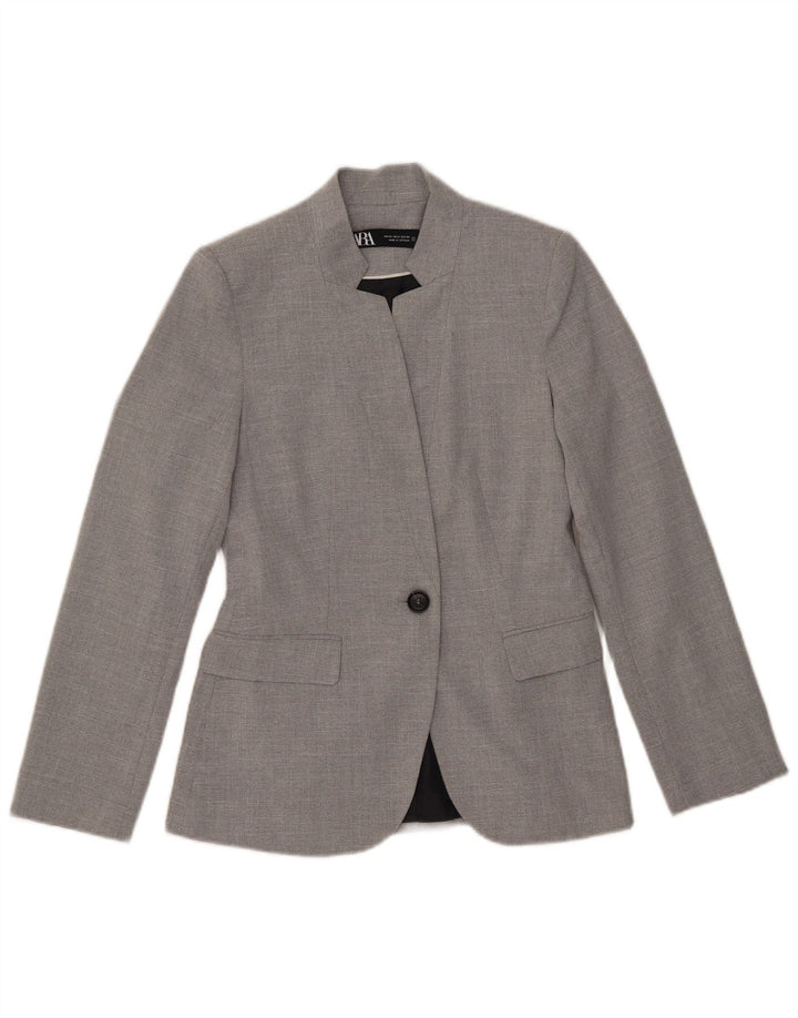 Zara ženski sako sa 1 gumbom EU 34 2XS sivi poliester