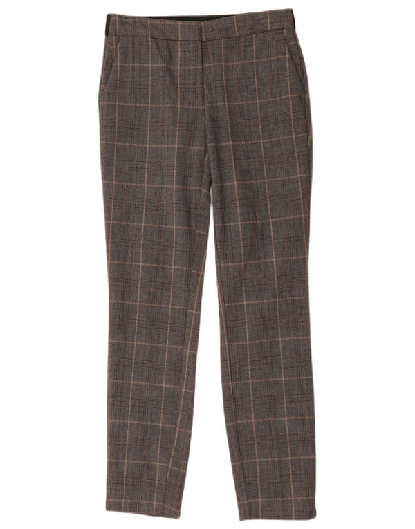 Zara ženske uske chino hlače XS W25 L27 sive karirane