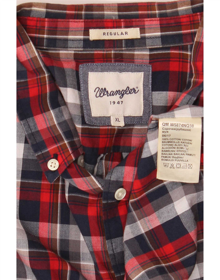 Wrangler muška flanelska košulja XL, crveni karirani pamuk