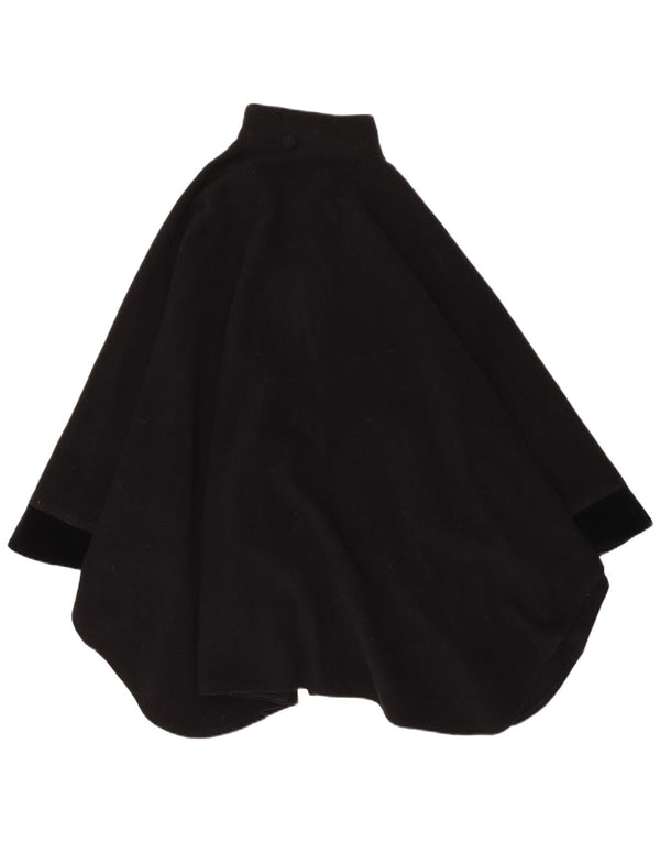 Vintage ženski kaput s plaštom jedne veličine crne vune