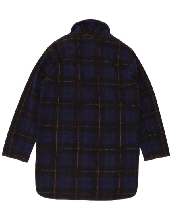 Woolrich ženski preveliki kaput UK 6 XS tamnoplavi karirani poliester
