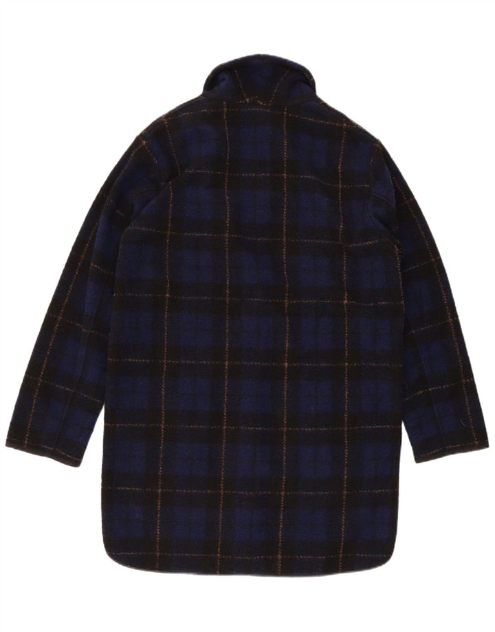 Woolrich ženski preveliki kaput UK 6 XS tamnoplavi karirani poliester