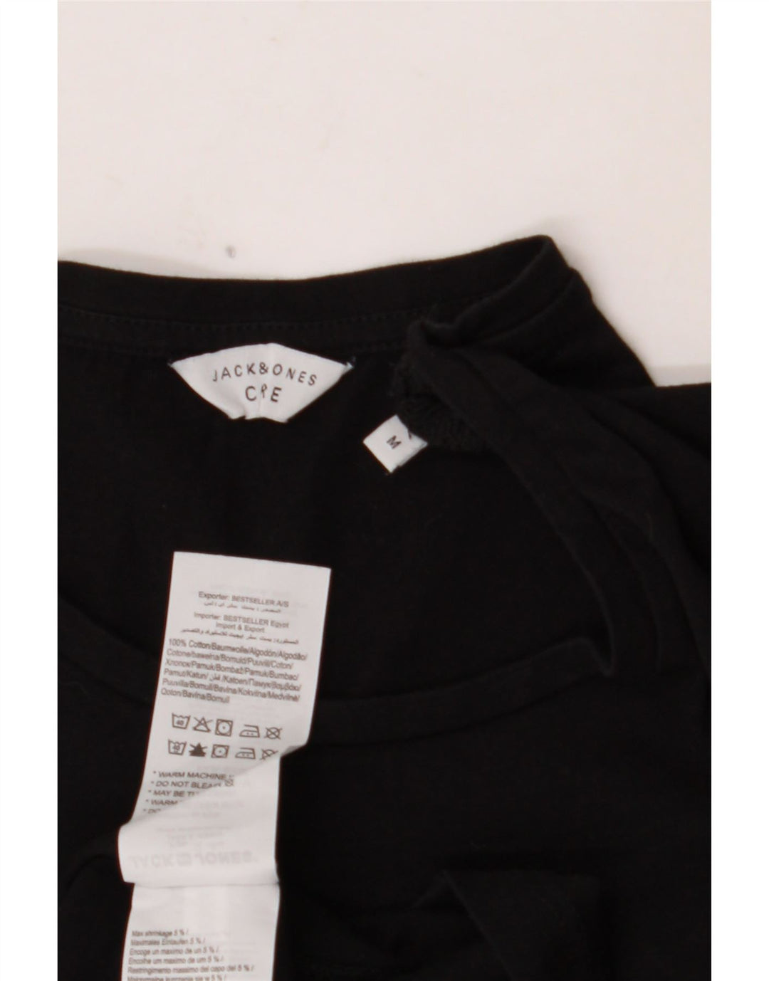 JACK & JONES Muška majica kratkih rukava srednje veličine, crni pamuk