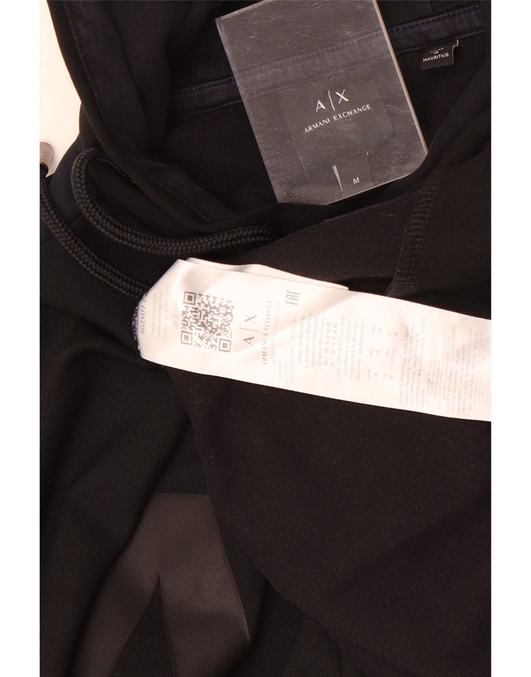 Armani Exchange muška majica s kapuljačom srednje veličine, crni poliester