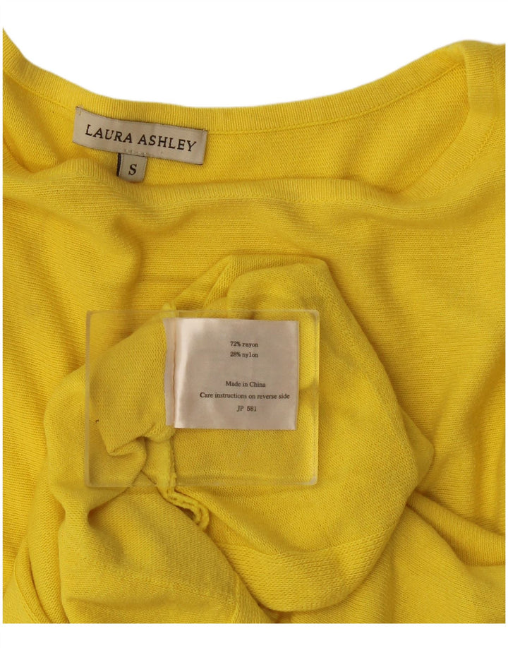 Laura Ashley Ženska prednja bluza s volanima UK 10 Small Yellow Rayon