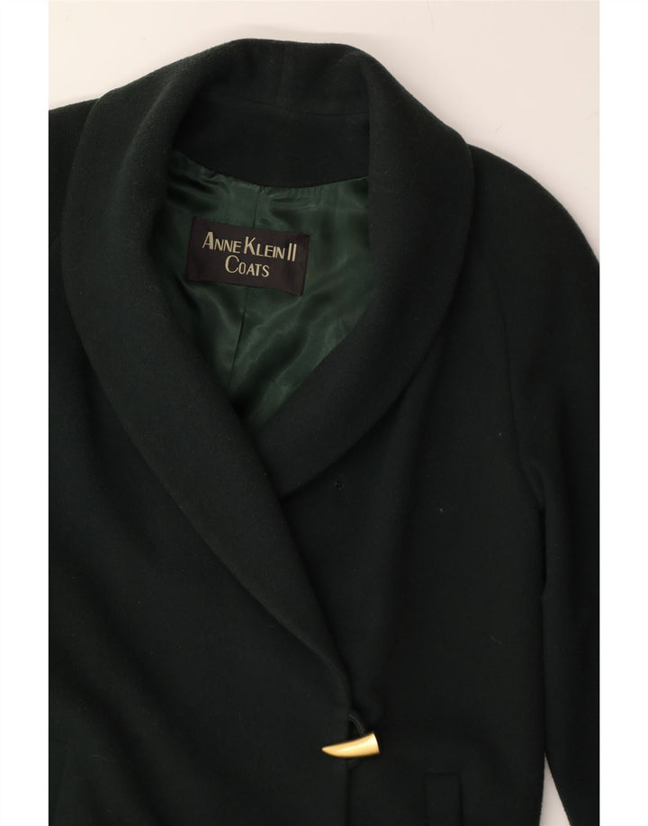 ANNE KLEIN Womens Overcoat UK 16 Large Green Wool Vintage Anne Klein and Second-Hand Anne Klein from Messina Hembry 