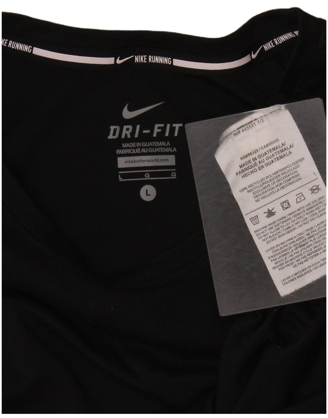 NIKE ženska majica kratkih rukava Dri Fit UK 14 veliki crni poliester