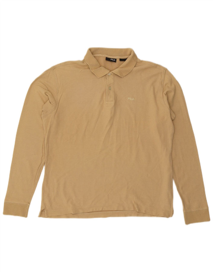 Fila muška polo majica dugih rukava Srednje bež pamuk