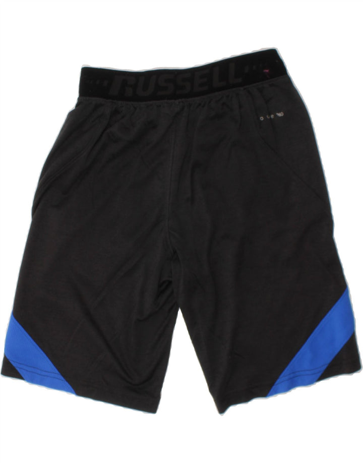 RUSSELL ATHLETIC Boys Sport Shorts 7-8 Years Medium  Grey Colourblock Vintage Russell Athletic and Second-Hand Russell Athletic from Messina Hembry 