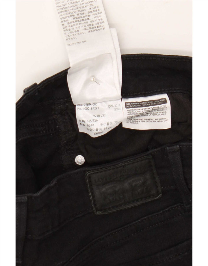 Levi's ženske 714 ravne traperice W28 L32 crni pamuk