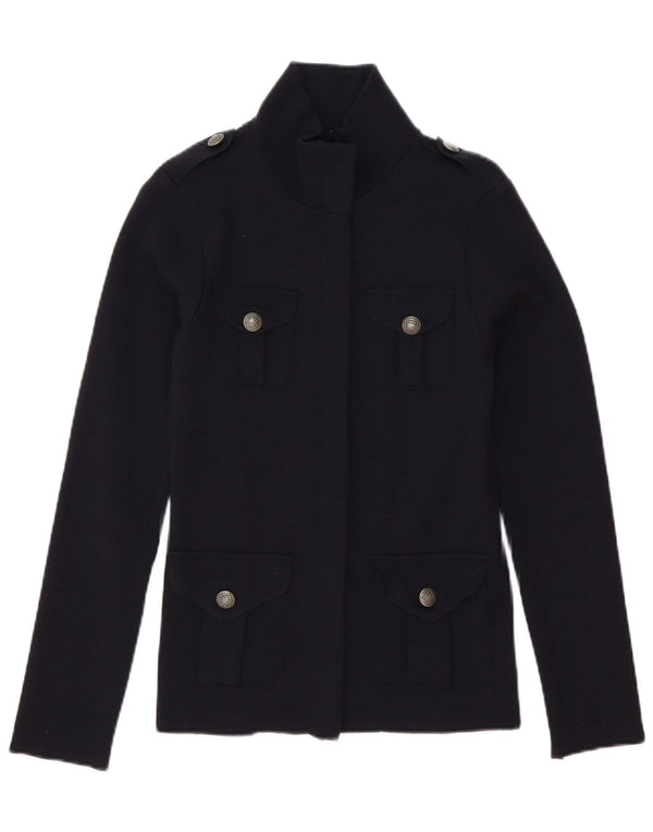Blauer Womens Cardigan Sweater UK 10 Small Navy Blue Wool