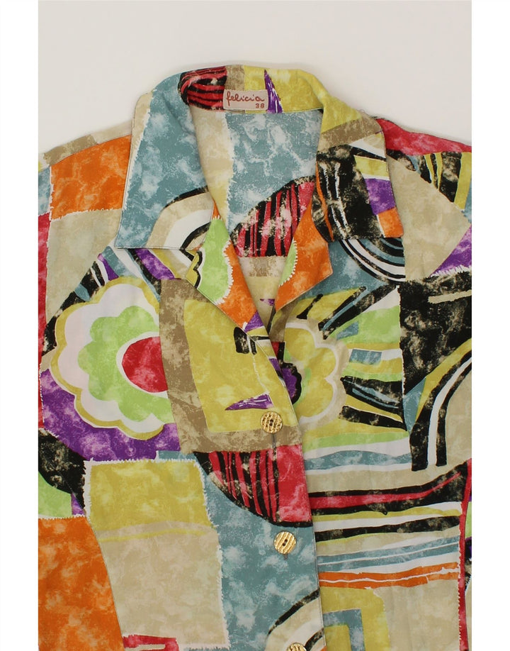 FELICIA Womens Short Sleeve Blazer Jacket EU 38 Medium Multicoloured Vintage Felicia and Second-Hand Felicia from Messina Hembry 