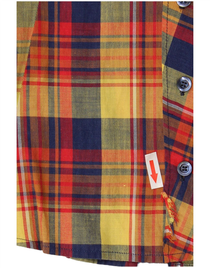 VINTAGE ženska košulja kratkih rukava UK 10 mali raznobojni karo