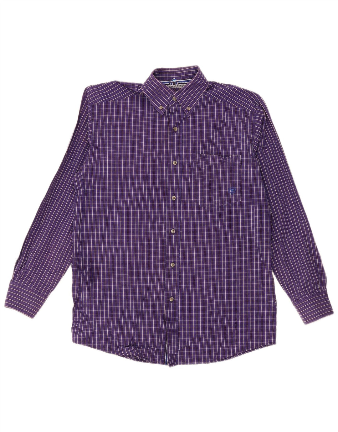 ARIAT Mens Shirt Small Purple Check Cotton