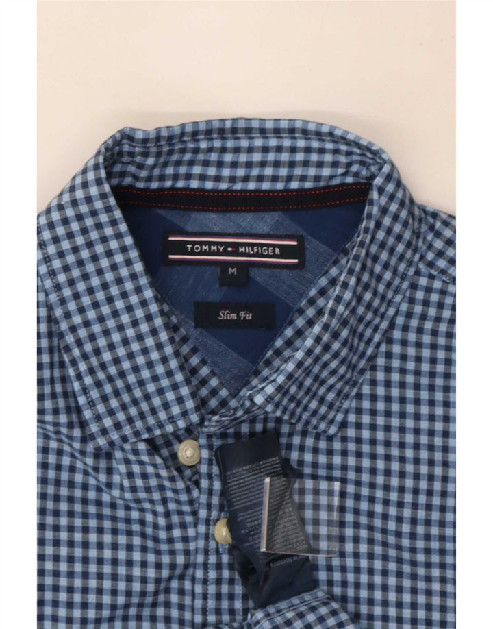 Tommy Hilfiger muška uska košulja srednje plave boje gingham pamuka