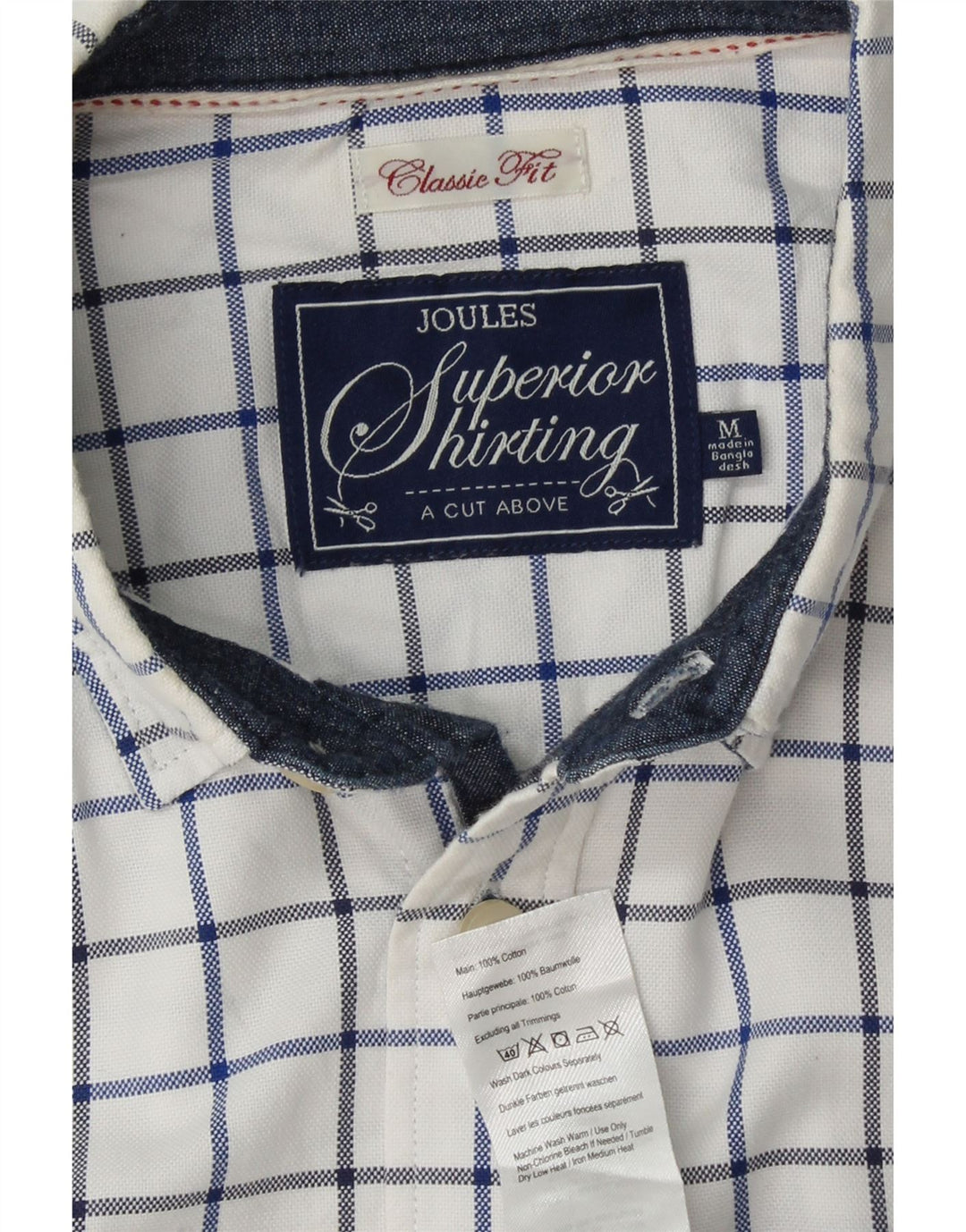 JOULES Muška košulja klasičnog kroja Srednje bijeli karirani pamuk