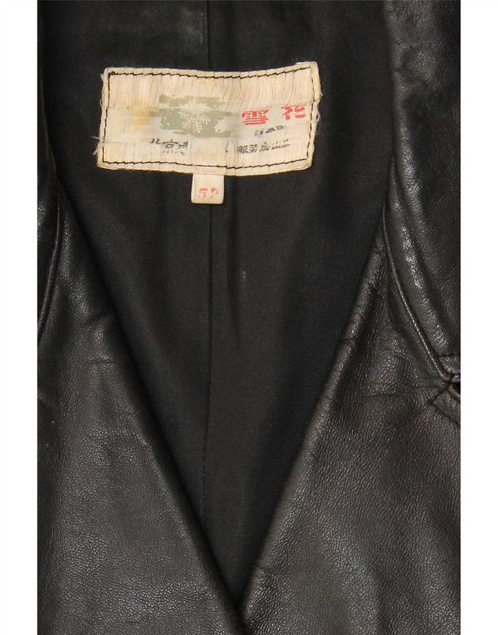 Vintage ženski kožni kaput IT 52 2XL crni