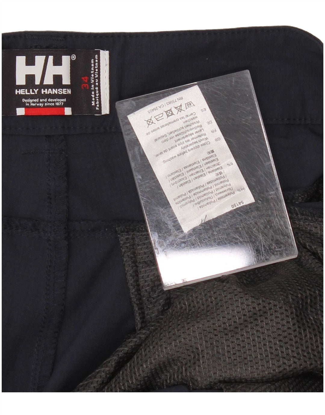 HELLY HANSEN Womens Slim Cargo Trousers W34 L32 Navy Blue Polyamide