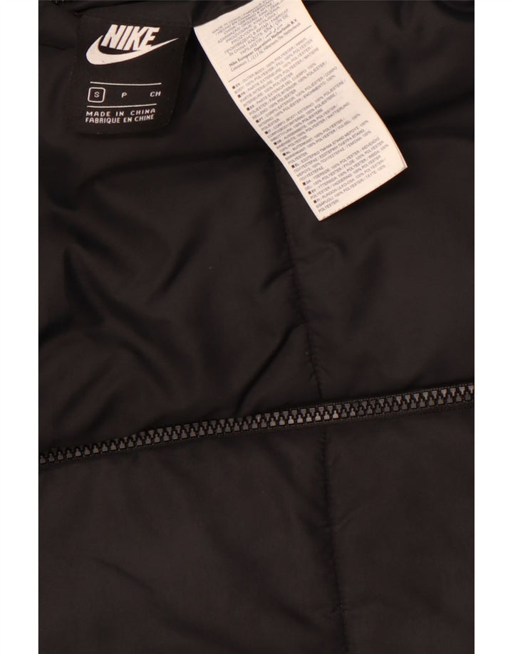 NIKE ženska dvokrevetna podstavljena jakna s kapuljačom UK 10, mali crni poliester