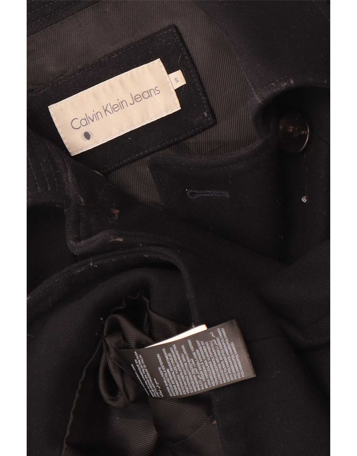 Calvin Klein Jeans ženski preveliki kaput u grašak UK 10 Mala tamnoplava vuna