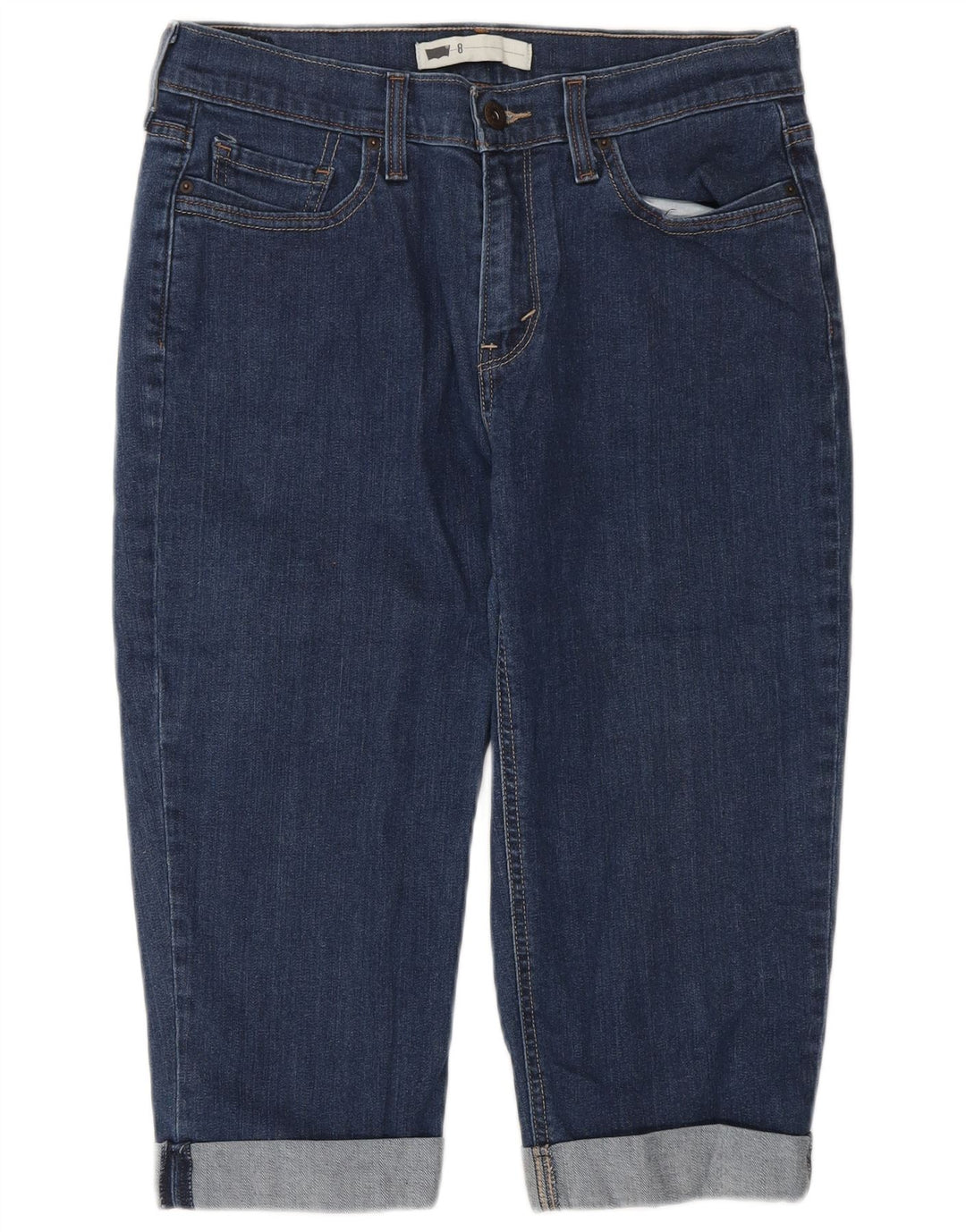 LEVI'S ženske Capri traperice US 8 srednje W29 L17 plavi pamuk