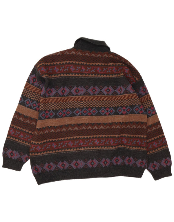 Vintage muški pulover s polo ovratnikom XL višebojni Fair Isle