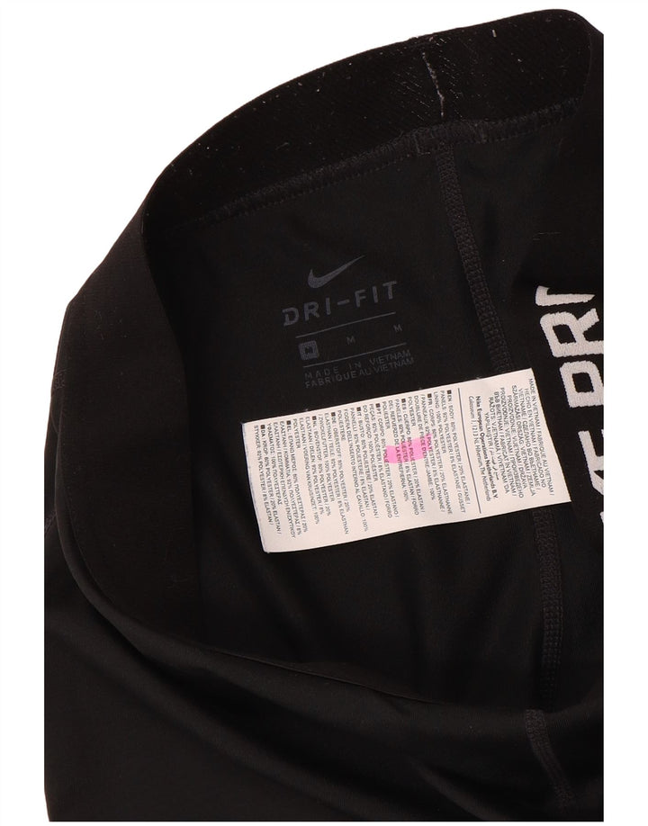 Nike Ženske Dri Fit Graphic Capri tajice UK 12 Srednje crni poliester
