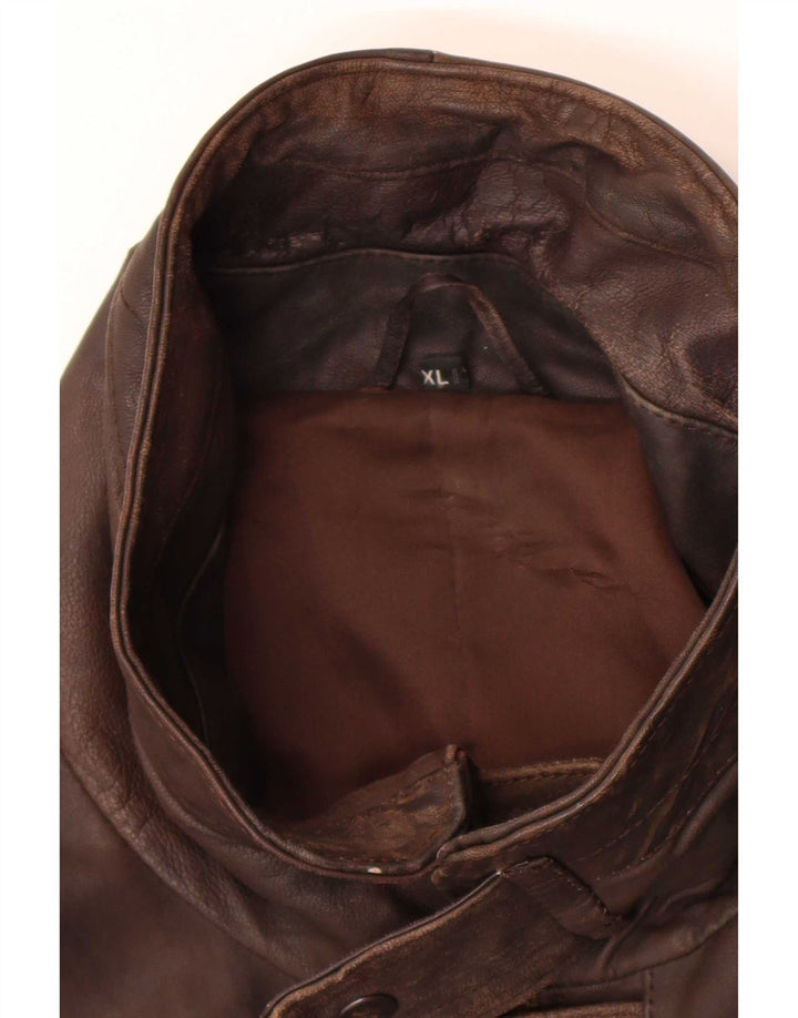Vintage muška kožna jakna UK 42 XL smeđa