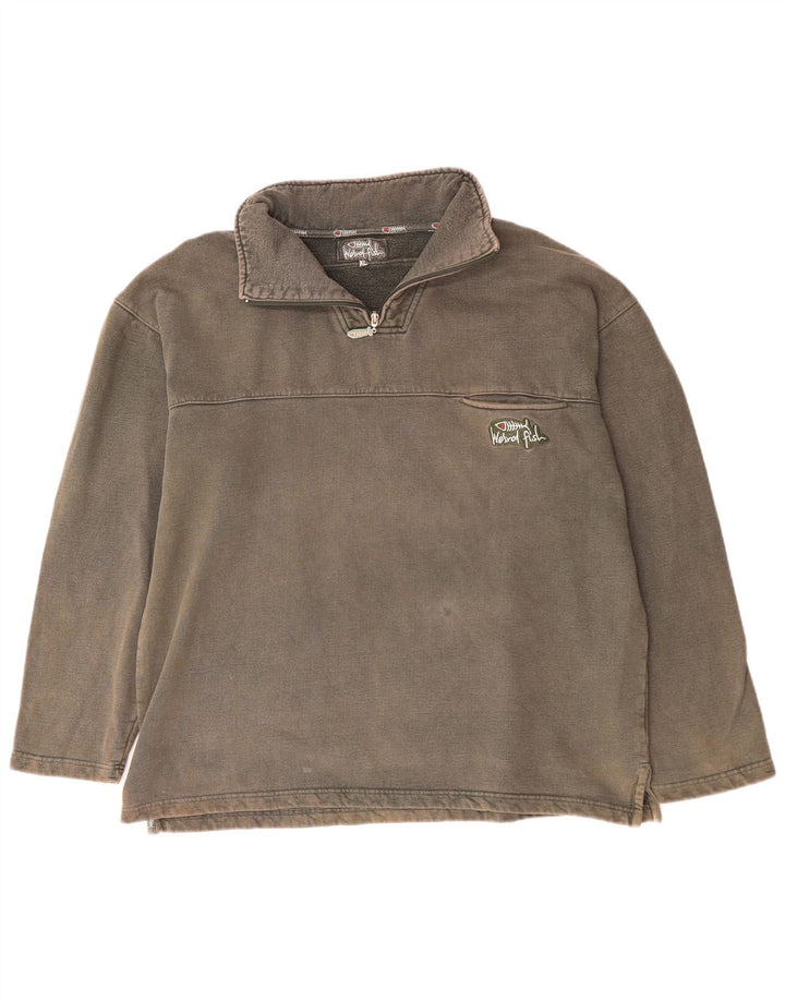 WEIRD FISH Muška majica s izrezom s patentnim zatvaračem XL, sivi pamuk