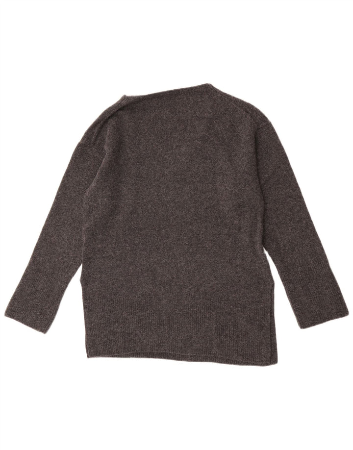 Ženski džemper s V-izrezom Massimo Dutti UK 10 Mala siva vunena