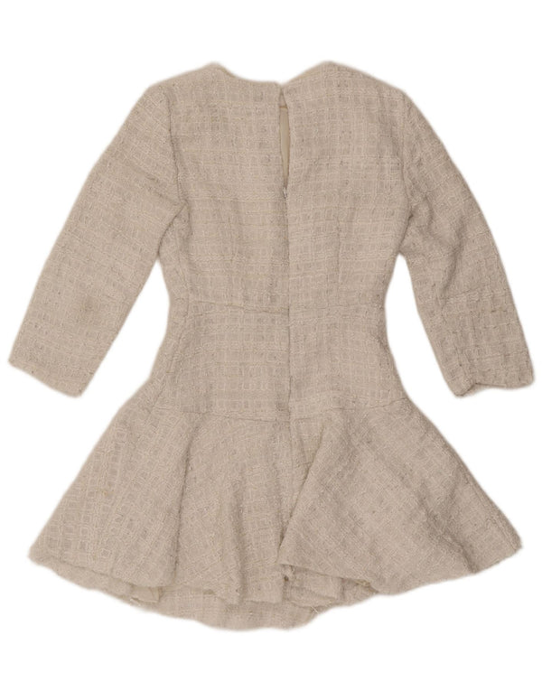 Zara ženska haljina A-kroja 3/4 rukava UK 6 XS bijela poliester