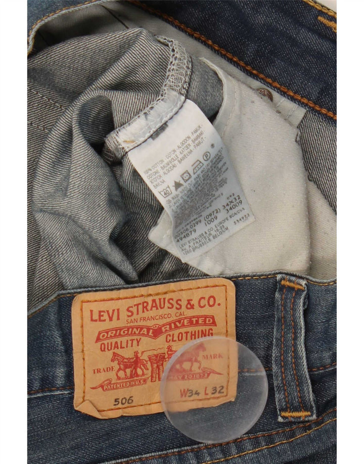 Levi's muške 506 ravne traperice W34 L32 plavi pamuk