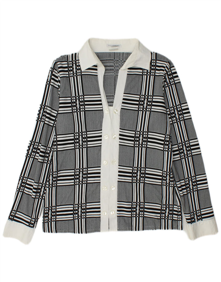 NARACAMICIE Ženska košulja s dvostrukim kopčanjem UK 14 srednje siva karirana