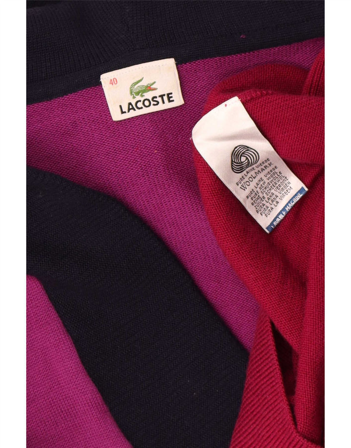 Lacoste ženski džemper s V-izrezom, veličina 40, srednje višebojan