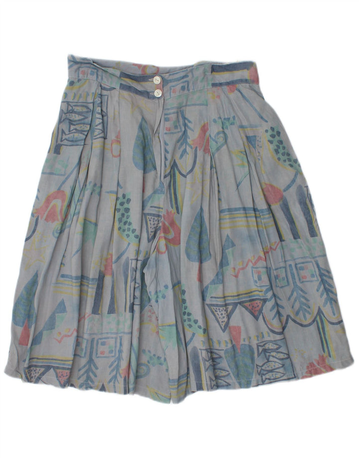 Ecco ženske ležerne kratke hlače visokog struka W30 srednje plave geometrije