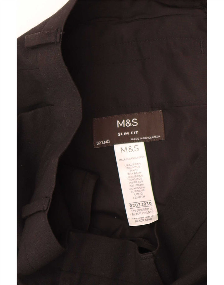 Marks & Spencer muške uske hlače W32 L33 crni poliester