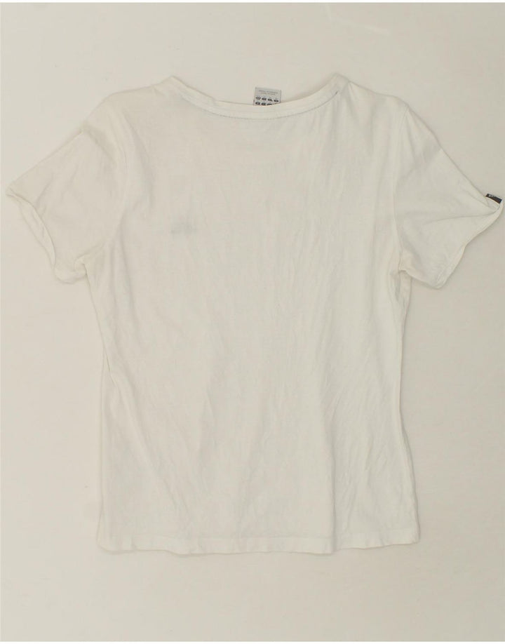 ADIDAS Womens T-Shirt Top UK 14 Medium White Cotton Vintage Adidas and Second-Hand Adidas from Messina Hembry 