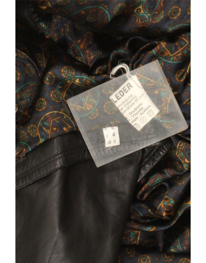 Vintage ženska velika kožna jakna UK 18 XL crna koža