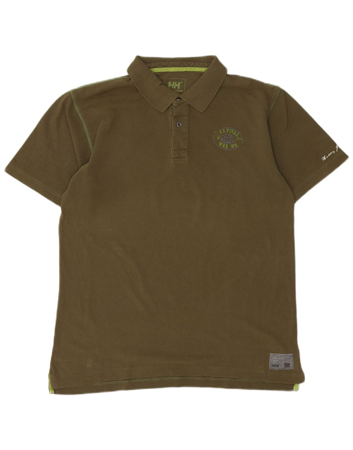 HELLY HANSEN Muška polo majica s grafikama, veliki kaki pamuk