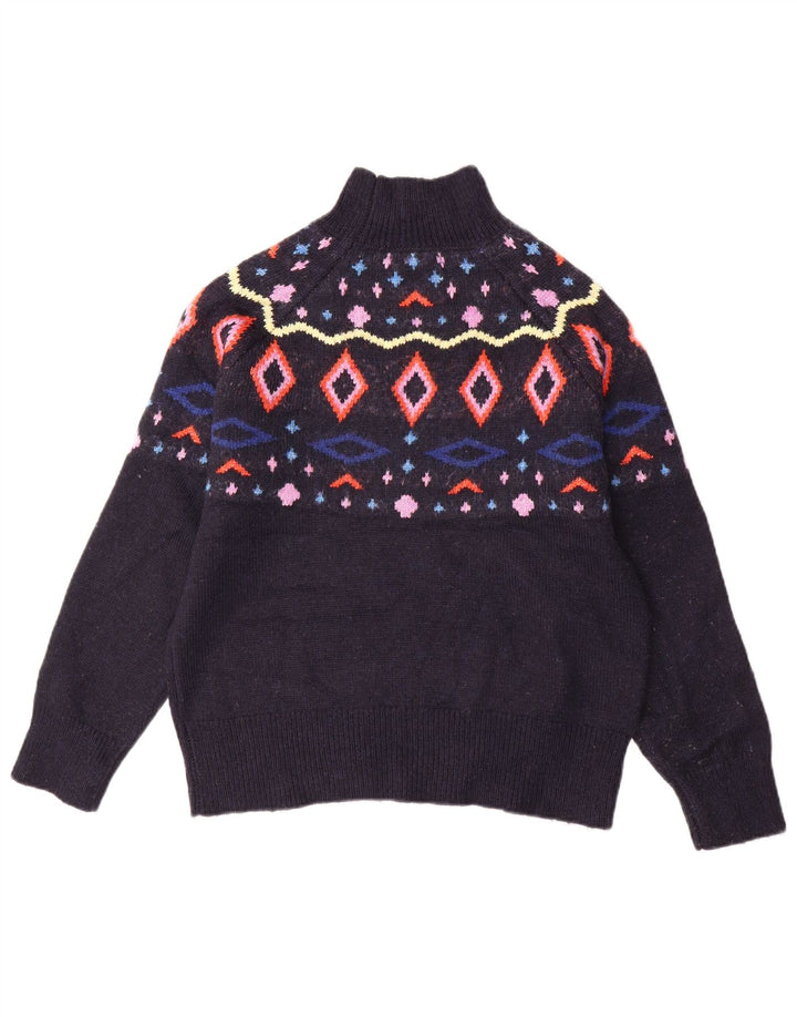 MARKS & SPENCER Womens Turtle Neck Jumper Sweater UK 10 Small Navy Blue