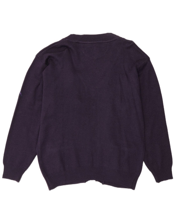 Vintage muški otvoreni kardigan pulover 3XL ljubičasti akril